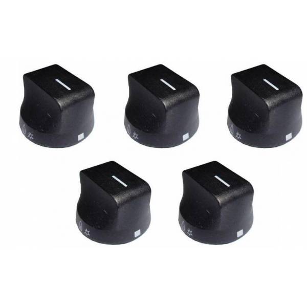 Manopola Tipo Rex Nera D.6 G+ 2 Ricambi Cucina M4460