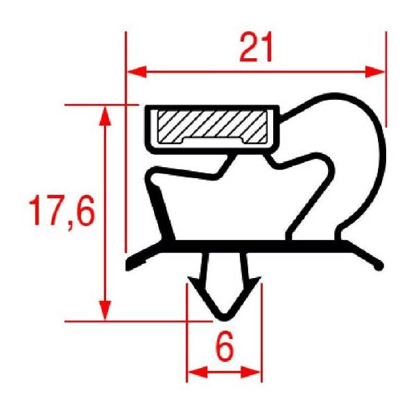 Guarnizione Porta Frigo Ad Incastro Zanussi 3186928
