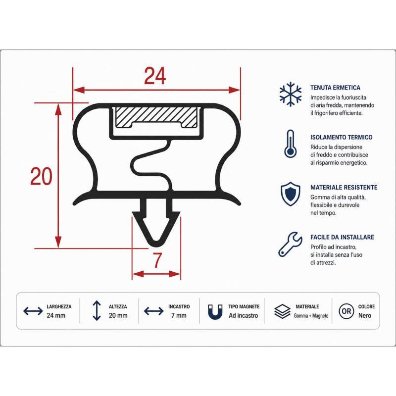 Guarnizione Porta Frigo Ad Incastro 1500X650 Frigo 5124538