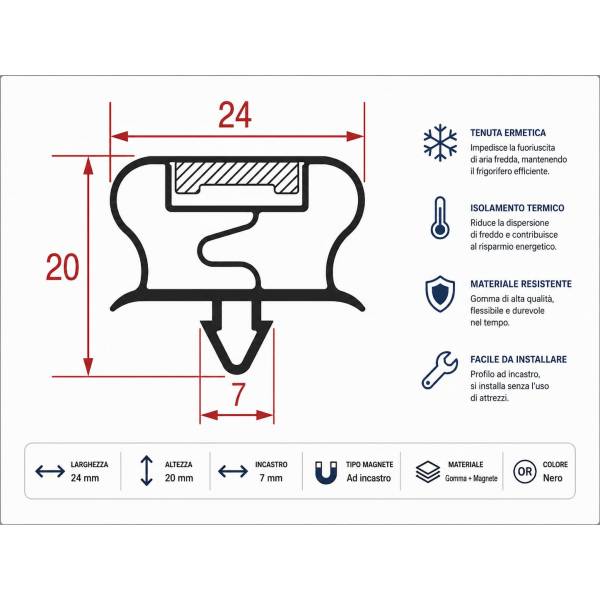 Guarnizione Porta Frigo Ad Incastro 1500X650 Frigo 5124538