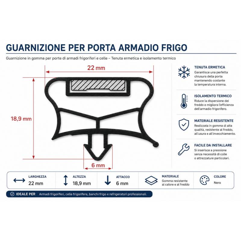 Guarnizione Porta Frigo Ad Incastro 1500X570 Frigo 5195588
