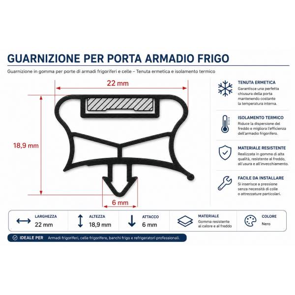 Guarnizione Porta Frigo Ad Incastro 1500X570 Frigo 5195588