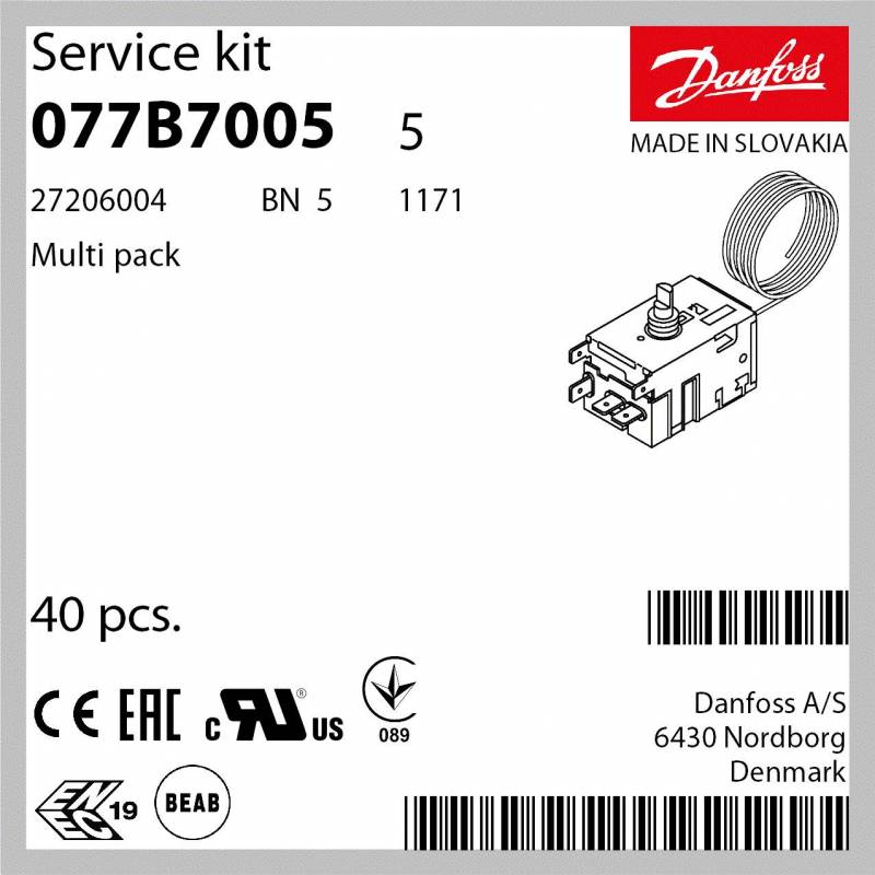 Termostato Danfoss 2300mm 3 Contatti 077B7005