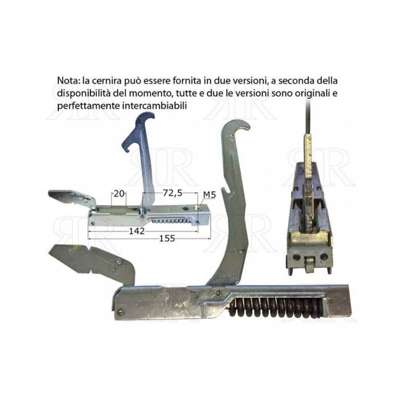 Kit 2 Cerniere + 2 Portarollini Forno Per Lofra CF3202