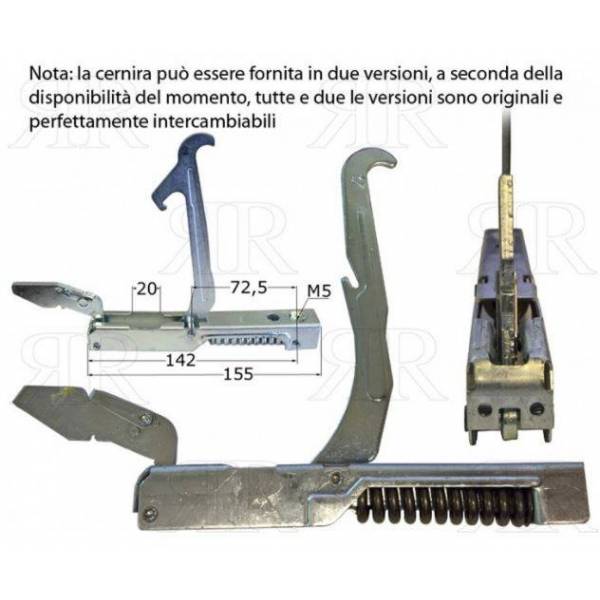 Kit 2 Cerniere + 2 Portarollini Forno Per Lofra CF3202